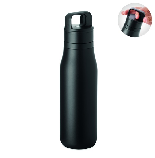 Butelka dwuścienna 500 ml MO3176-03 - czarny