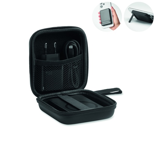Magnetyczny powerbank 5000mAh MO3177-03 - czarny