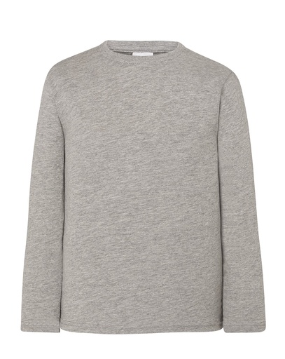 T-shirt Dziecięcy z Długim Rękawem Bawełniany TSRK 150 LS - Grey Melange