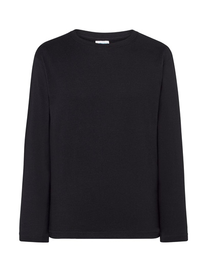 T-shirt Dziecięcy z Długim Rękawem Bawełniany TSRK 150 LS - Black