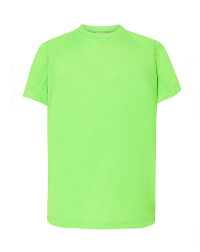 T-shirt Dziecięcy Sportowy Poliestrowy SPORT KID - Lime Fluor