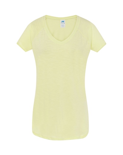 T-shirt Damski Bawełniany TSUL SLB - Light Yellow Neon