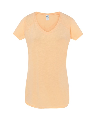 T-shirt Damski Bawełniany TSUL SLB - Orange Neon