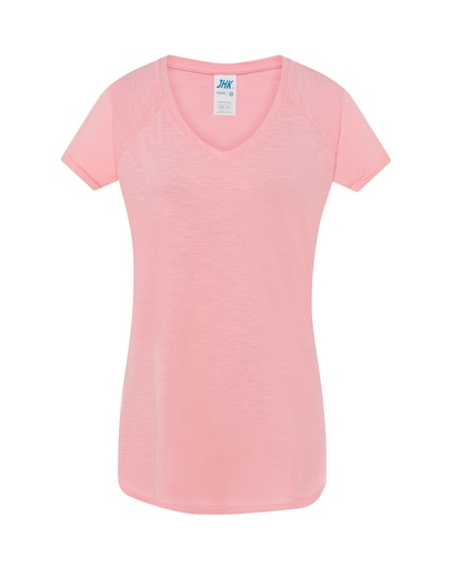 T-shirt Damski Bawełniany TSUL SLB - Pink Neon