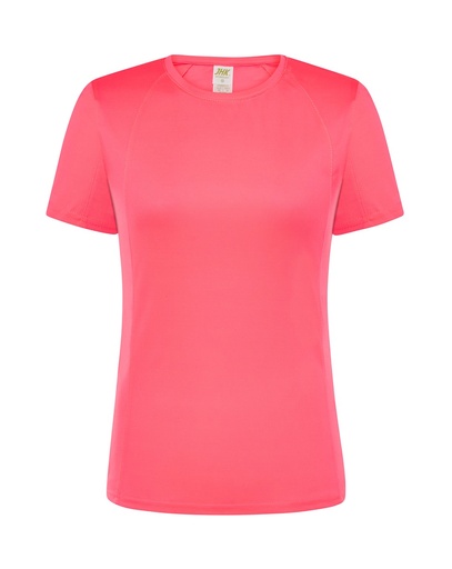T-shirt Damski Sportowy Slim Poliester JHK101 - Fucsia Fluor
