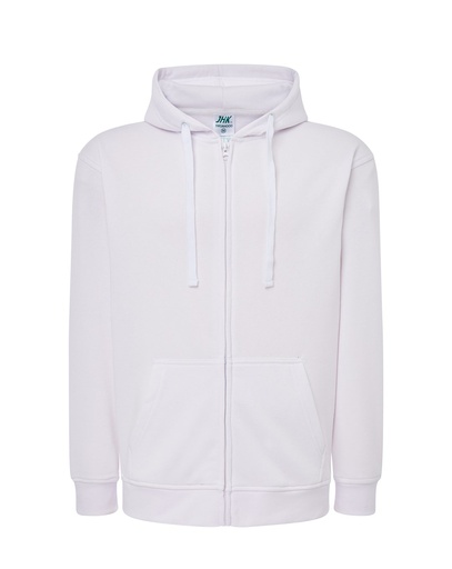 Bluza Meska z Kapturem i Zamkiem Szczotkowana Mieszanka JHK422 - White