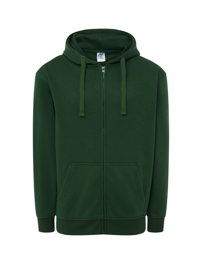 Bluza Meska z Kapturem i Zamkiem Szczotkowana Mieszanka JHK422 - Bottle Green