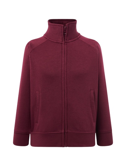 Bluza Dziecięca z Kapturem Rozpinana Poliestrowa SWRK FUZIP - Burgundy
