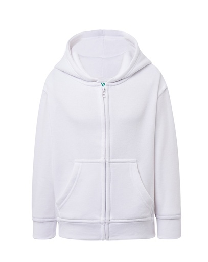 Bluza Dziecięca z Kapturem Rozpinana Poliestrowa SWRK HOOD - White