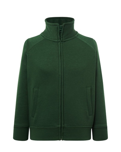 Bluza Dziecięca z Kapturem Rozpinana Poliestrowa SWRK FUZIP - Bottle Green
