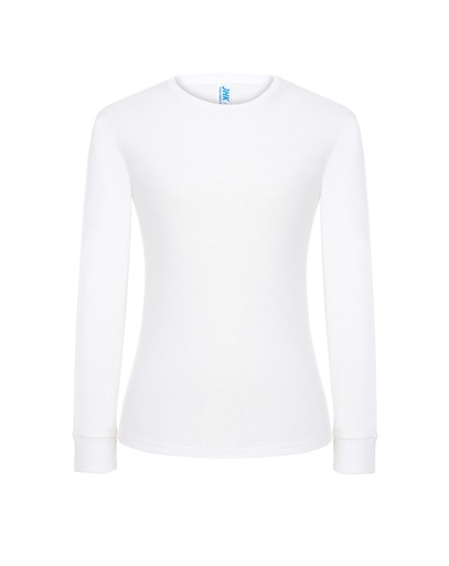 T-shirt Damski Slim Premium z Długim Rękawem Bawełniany TSRL PRM LS - White