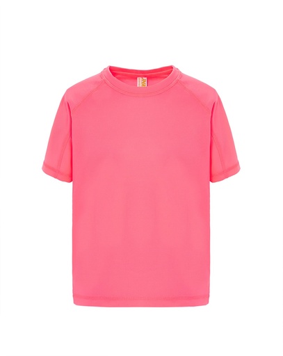 T-shirt Dziecięcy Sportowy Poliestrowy SPORT KID - Fucsia Fluor