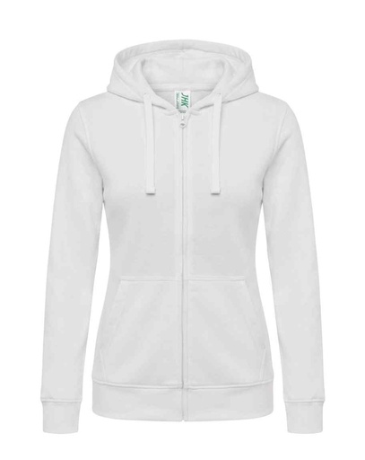 Bluza Damska z Kapturem Rozpinana Poliestrowa SWUL HOOD 240 - White