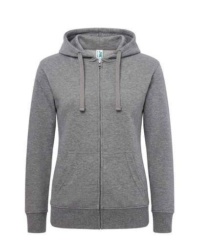 Bluza Damska z Kapturem Rozpinana Poliestrowa SWUL HOOD 240 - Grey Melange