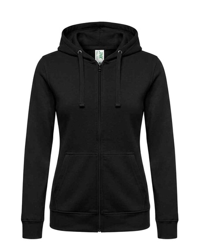 Bluza Damska z Kapturem Rozpinana Poliestrowa SWUL HOOD 240 - Black
