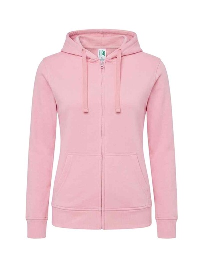 Bluza Damska z Kapturem Rozpinana Poliestrowa SWUL HOOD 240 - Pink