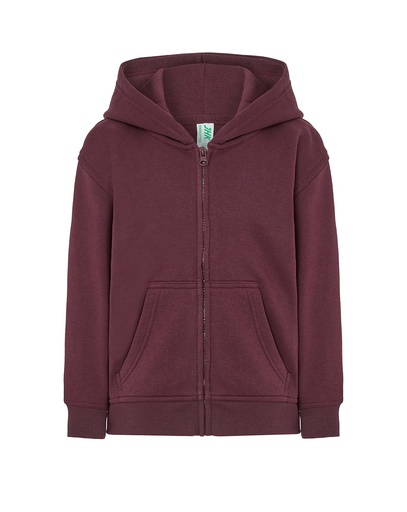 Bluza Dziecięca z Kapturem Rozpinana Poliestrowa SWRK HOOD - Burgundy