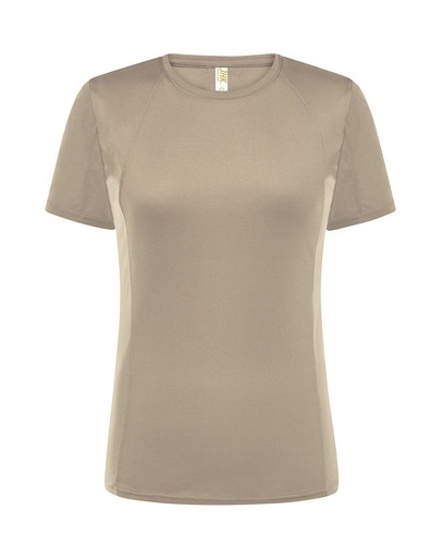 T-shirt Damski Sportowy Slim Poliester SPORT LADY - Desert