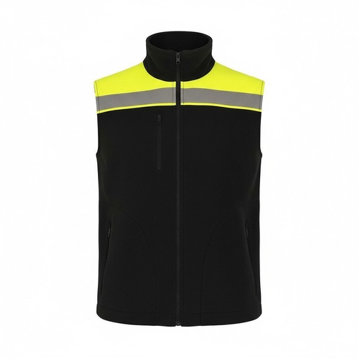 Kamizelka Premium Poliestrowa KAMIZELKA MOONTEX 410 HV NEOSTAR - SYF - Black/Gold Fluor