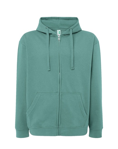Bluza Meska z Kapturem i Zamkiem Szczotkowana Mieszanka JHK422 - MOSS GREEN