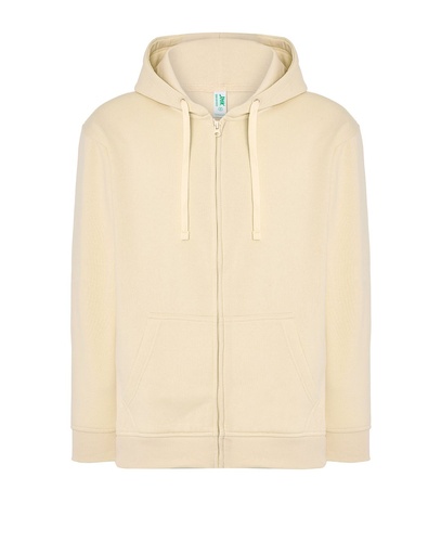 Bluza Meska z Kapturem i Zamkiem Szczotkowana Mieszanka JHK422 - Buttercream