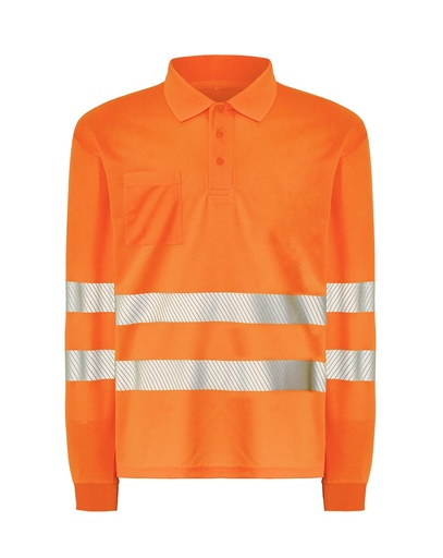 T-shirt z Długim Rękawem Poliestrowy HV02U00LS POLO LS - Orange Fluor