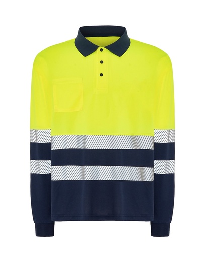 T-shirt z Długim Rękawem Poliestrowy HV02U00LS POLO LS - Navy / Gold Fluor