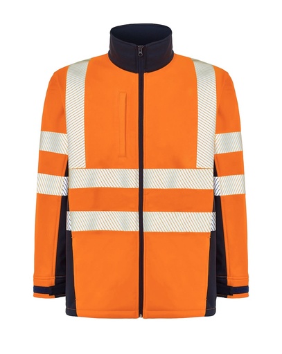 Kurtka Softshell Poliestrowa HV06U01 - Navy / Orange Fluor