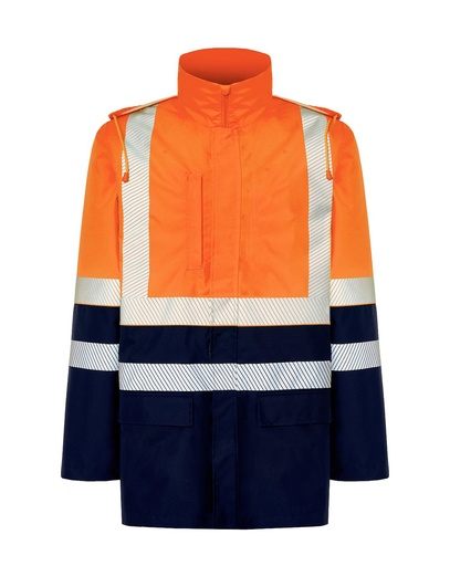 Kurtka Softshell Poliestrowa HV10U00 - Navy / Orange Fluor