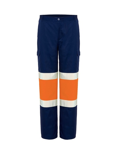 Spodnie HV12U00 - Navy / Orange Fluor