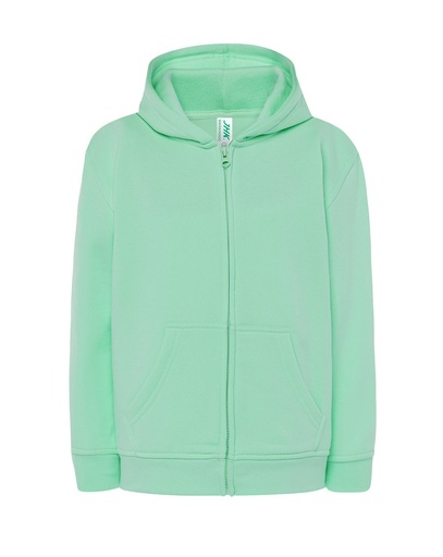 Bluza Dziecięca z Kapturem Rozpinana Poliestrowa SWRK HOOD - Mint Green