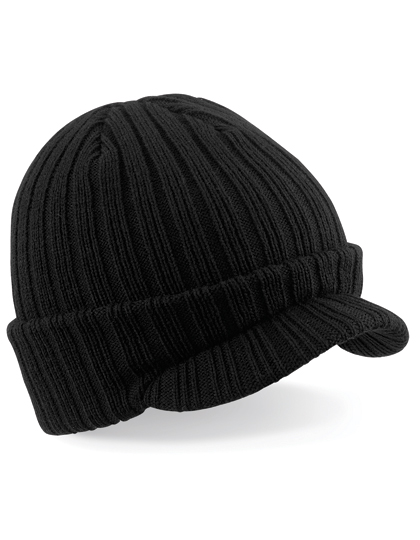 Czapka beanie z daszkiem  - Black
