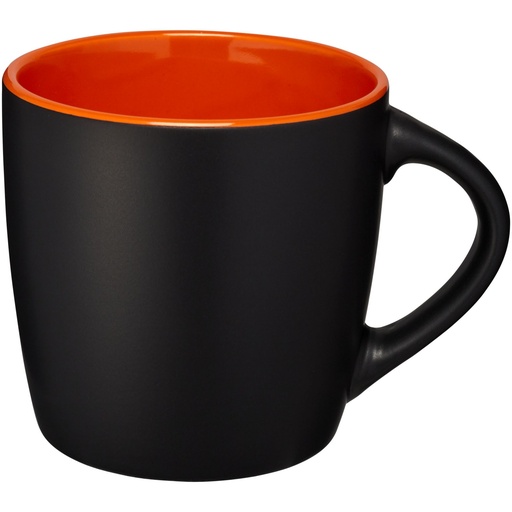 Kubek ceramiczny Riviera 100476 - Czarno-pomarańczowy