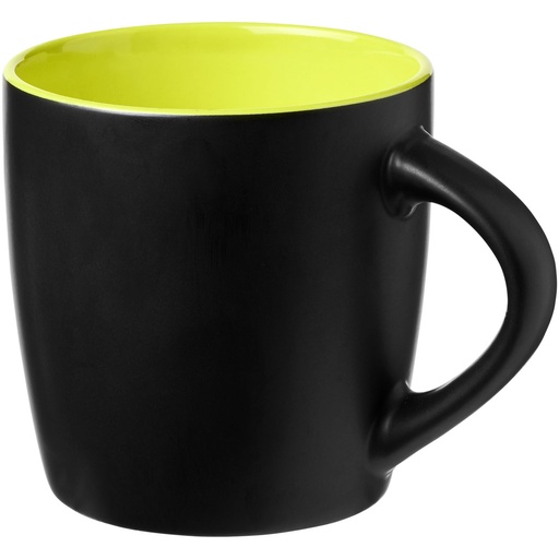 Kubek ceramiczny Riviera 100476 - Czarno-limonkowy