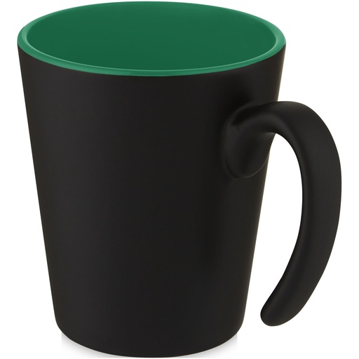 Kubek ceramiczny Oli o pojemności 360 ml z uchwytem 100687 - Zielono-czarny