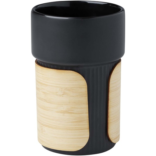 Fika kubek 340 ml z bambusową osłoną 100809 - Czarny