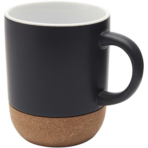 Billie kubek ceramiczny o pojemności 300 ml z detalami z korka i matowym wykończeniem 100847 - Czarny