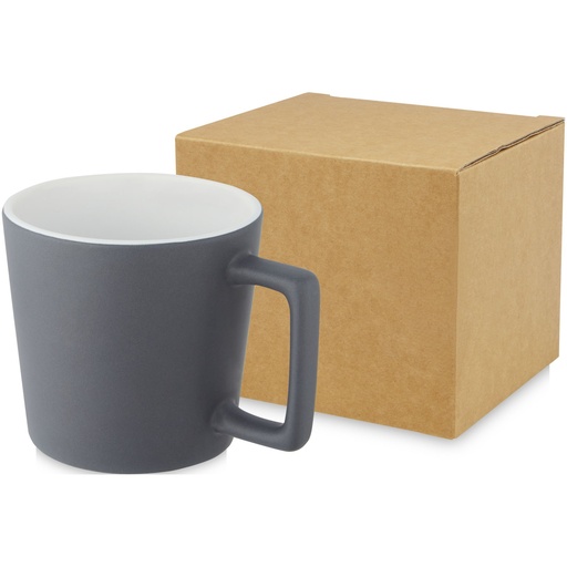 Cali Kubek ceramiczny o pojemności 370 ml z matowym wykończeniem 100900 - Biało-matowy szary