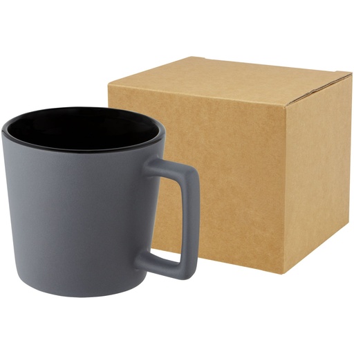 Cali Kubek ceramiczny o pojemności 370 ml z matowym wykończeniem 100900 - Czarno-matowy szary