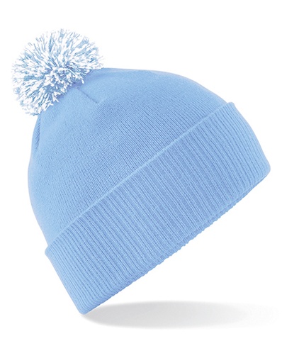 Czapka Dwuwarstwowa Akrylowa z Pomponem CB450 - Sky Blue & White