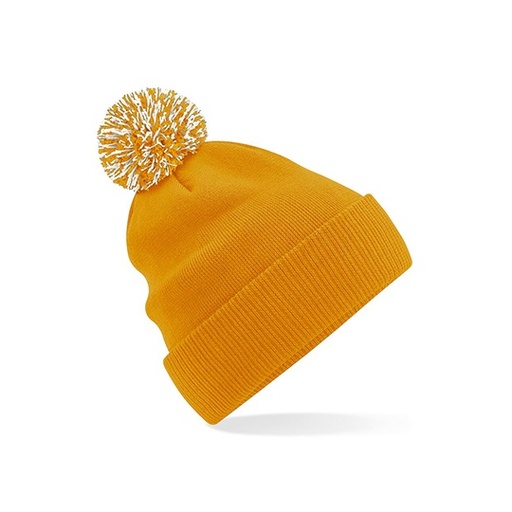 Czapka Dwuwarstwowa Akrylowa z Pomponem CB450 - Mustard & Off White