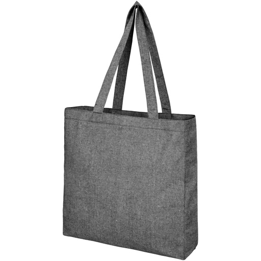 Pheebs poszerzana torba na zakupy z bawełny z recyclingu o gramaturze 210 g/m2 120537 - Melanż czarny