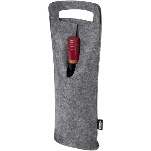 Felta filcowa torba na wino o pojemności 75 cl wykonana z materiałów z recyklingu z certyfikatem GRS 120665 - Średni szary