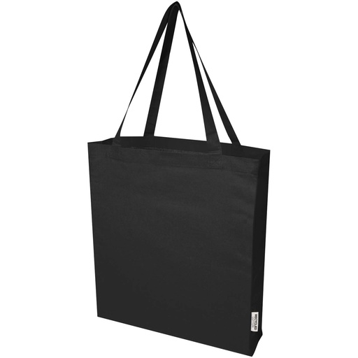 Madras torba na zakupy z bawełny z recyklingu z certyfikatem GRS 140 g/m² z dnem 12L 120733 - Czarny