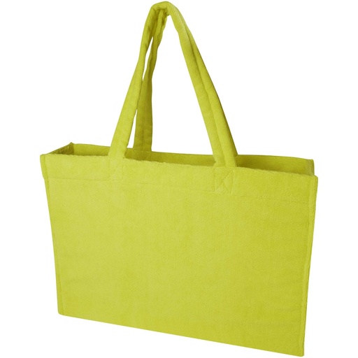 Torba plażowa Siam z materiału frotte z recyklingu GRS, o pojemności 13 l 120752 - Limonkowy
