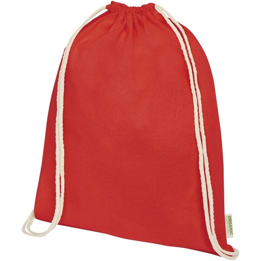 Odisha organiczny worek sznurowany z certyfikatem OCS o gramaturze 140 g/m², 5 l 120781 - Czerwony