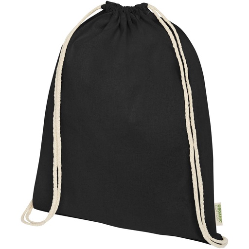 Odisha organiczny worek sznurowany z certyfikatem OCS o gramaturze 140 g/m², 5 l 120781 - Czarny