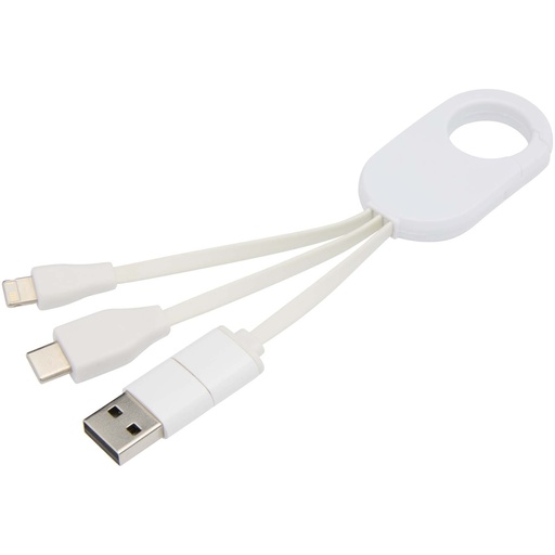 Troop kabel do ładowania 4 w 1 z tworzyw sztucznych pochodzących z recyklingu 124435 - Biały