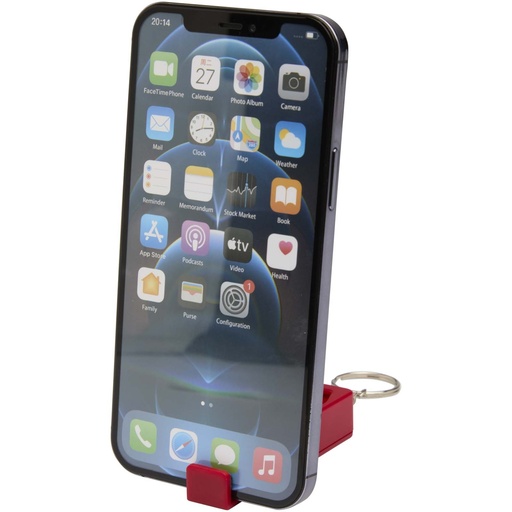 Aggia podstawka pod telefon z recyklingowanego tworzywa sztucznego z sensoryczną zabawką antystresową 124460 - Czerwony