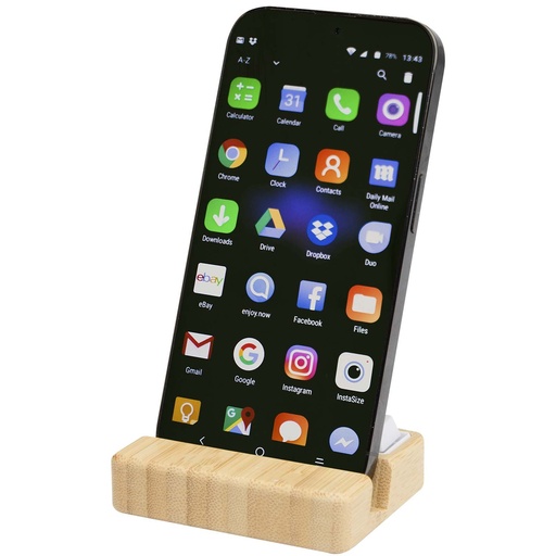 Algol stojak na telefon i zabawka sensoryczna z tworzyw sztucznych pochodzących z recylingu z elementami bambusowymi 124466 - Drewniany